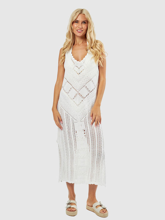 Verde Damen Maxi Kleid Strand Weiß
