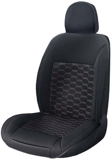 Swissdrive Car Seat Cover Tourer Universal Black White Stitch 1 Piece Tourwht