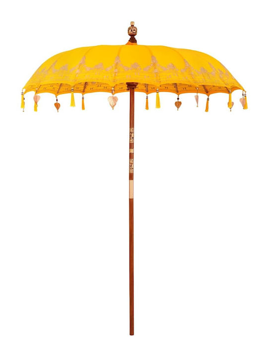 Round Wooden Yellow Garden & Terrace Parasol Φ2...
