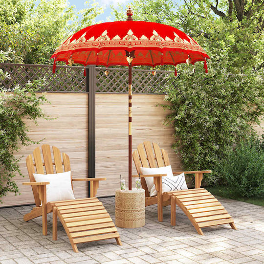 Garten- und Terrassen-Sonnenschirm Rundschreiben Holz Rote Φ2.5xΥ2.5m