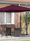 Umbrella Floor Metal Burgundy with Base 3.52x2.51m