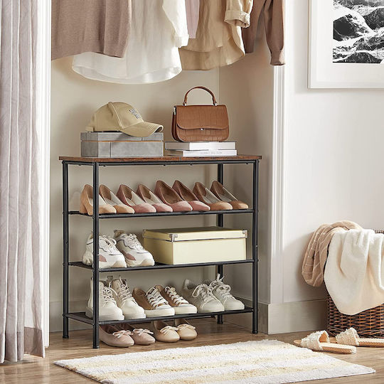 Fabric Shoe Organizer Brown 73x30x73cm