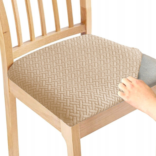 Ubieramy Meble Elastische Abdeckung für Stuhl Beige 40x40cm 1Stück