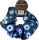 Handgemachtes Haargummi Scrunchies Schwarz Blau Griechisches Auge