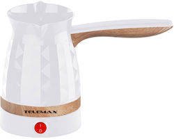 Telemax Ηλεκτρικό Μπρίκι 1000W με Χωρητικότητα 250ml Λευκό