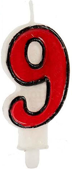 Birthday Candle Number 9 Nine 4 Different Colours Blue Red Cb