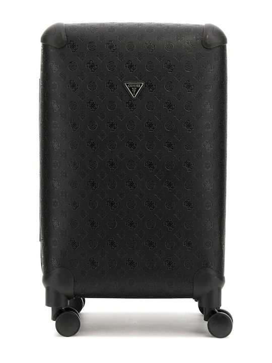 Guess Wilder Medium Hard Suitcase Black With 4 Wheels Height 64cm