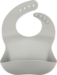 Zingies Waterproof Bib Silicone with Pocket Grey
