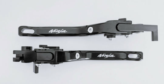 Kawasaki Set of Motorcycle Brake/Clutch Levers Flexible Adjustable for Kawasaki Ninja 400 Black NINJA425