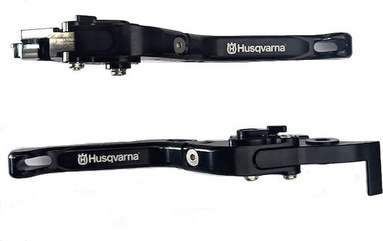 Innovaciones MS Set of Motorcycle Brake/Clutch Levers Flexible Adjustable for Husqvarna 701 Enduro / 701 Supermoto Black DB12/A90