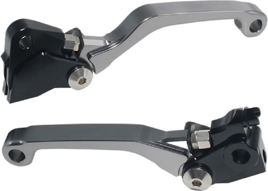 Innovaciones MS Set Brems-/Kupplungshebel für Motorräder Flexibel Einstellbar Gray L61M-R65Σ