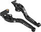 Innovaciones MS Set of Motorcycle Brake/Clutch Levers Flexible Adjustable for Yamaha MT-09 Black R15/V4A
