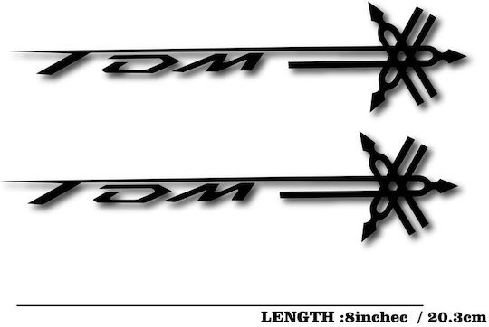 Motorcycle Stickers Tdm 2 Pcs 20.3cm Black Code sm556ya