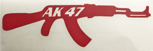 Motorrad-Aufkleber Waffe Ak-47 Erhaben Rot