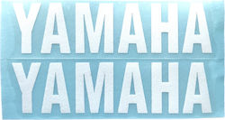 Стикери Лого Yamaha Релефен Бял