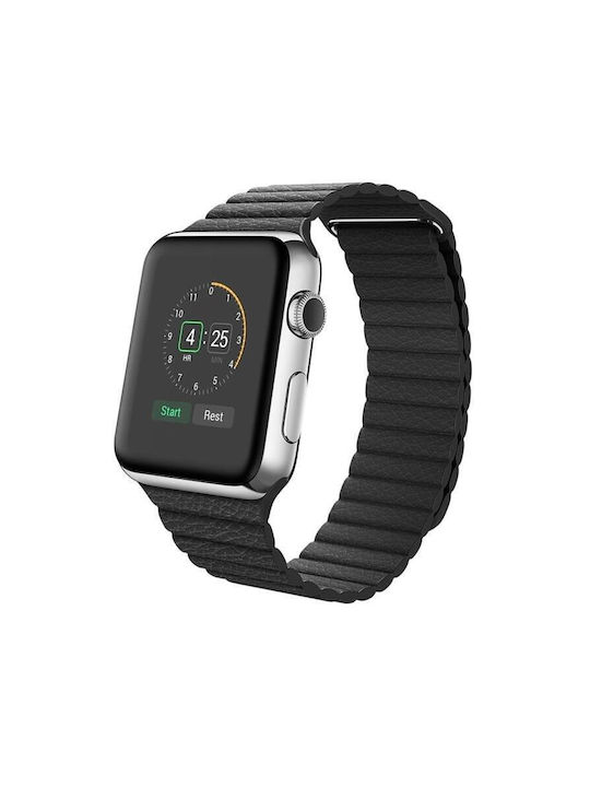 Каишка Изкуствена кожа Черен (Apple Watch 38/40/41/42mm)
