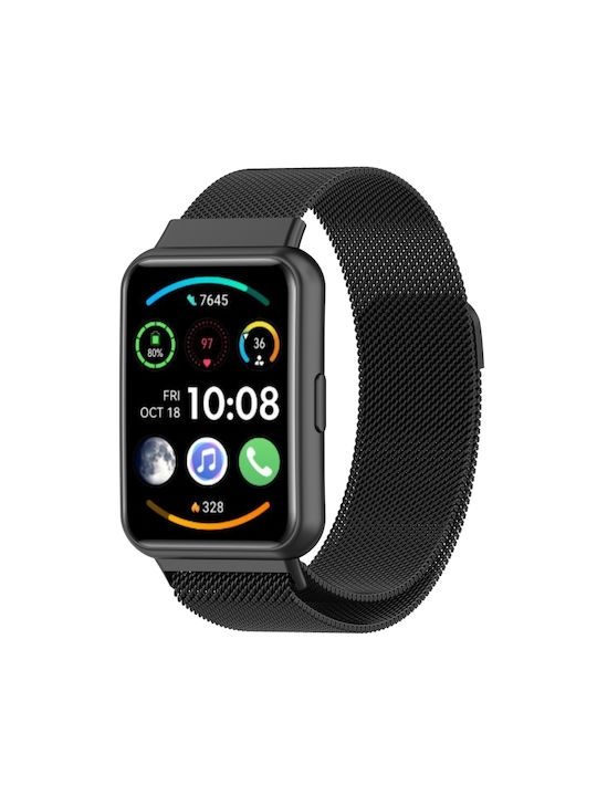 Каишка Неръждаема стомана Черен (Huawei Watch Fit 2 - Хуавей Уотч Фит 2)