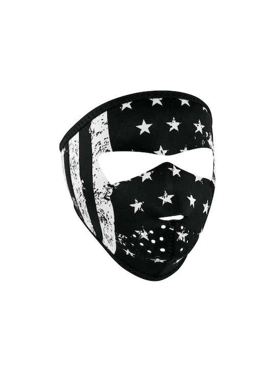 Zan Headgear Motorcycle Rider Face Mask Neoprene White Color