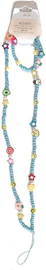 Κορδόνι Κινητού Πολύχρωμο Faces-fruits 25cm Light Blue