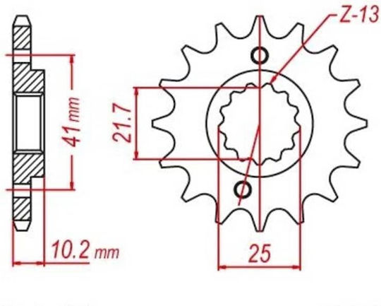 SFR Γρανάζι Μπροστά για Yamaha XT
