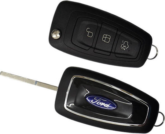 Carcasă cheie auto cu lamă Pliabil cu 3 butoane Tip pentru Ford
