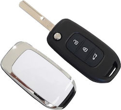 Foldable Car Key Shell with Blade with 3 Buttons for Renault