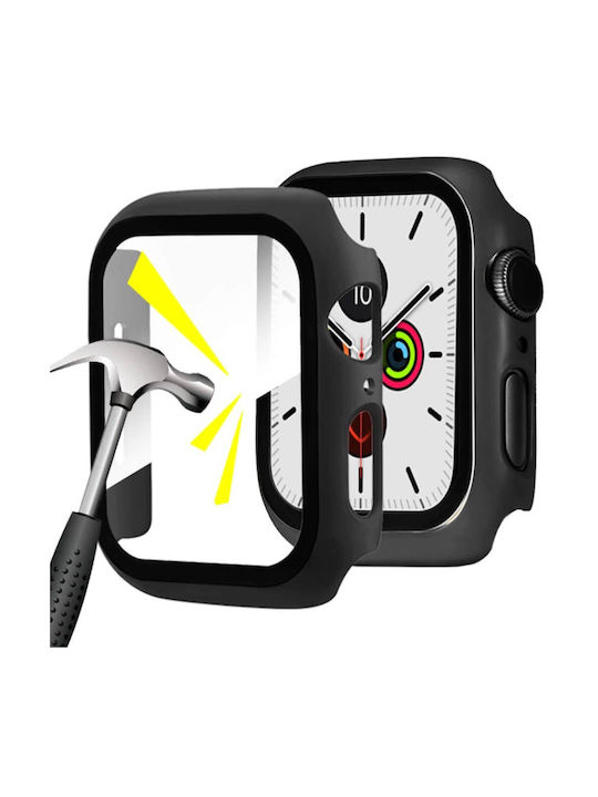 Hard Frame Plastic Case in Black color for Apple Watch 45mm
