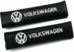 Set Car Seat Belt Pads “volkswagen” 2pcs Oem – Black Carbon