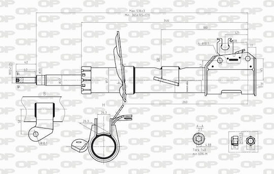 Open Parts Αμορτισέρ 1τμχ για Fiat Panda