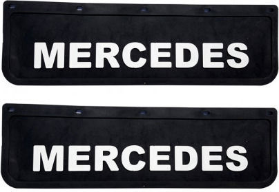 Embossed Car Mudguards Mercedes 60 Cm X 18 Cm Black White Embossed 2 Pieces