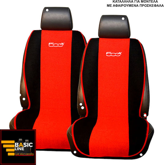 Set Autositzlehnen 2Stück Handtuch 100% Baumwolle Schwarz / Rot