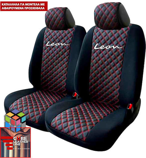 Huse Față Auto 2buc Piele sintetica Negru