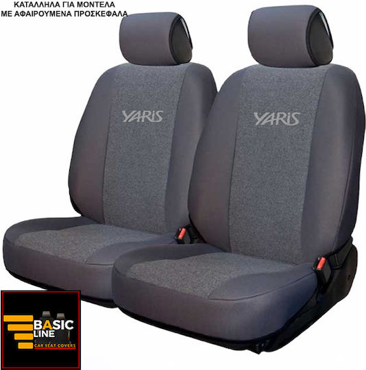 Huse Față Auto 2buc Prosop Gri