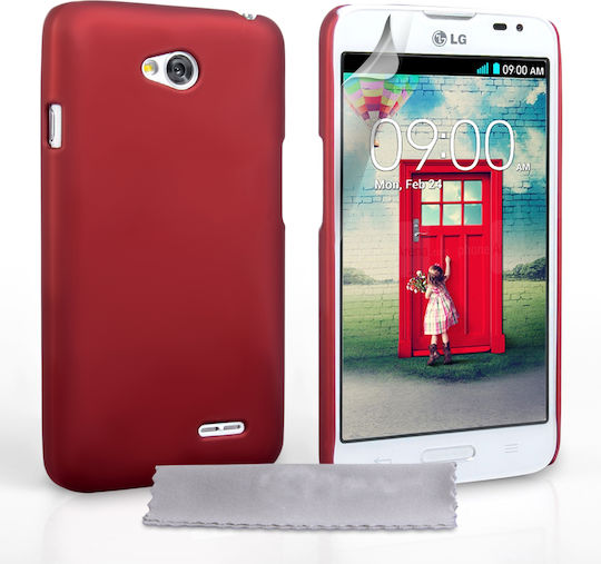 YouSave Accessories Back Cover Set with Glass Red (LG L70)