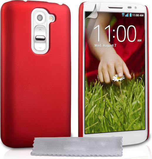 YouSave Accessories Back Cover Set with Glass Red (LG G2 mini)