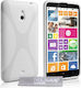 YouSave Accessories Back Cover Silicone Set with Glass White (Nokia Lumia 1320)