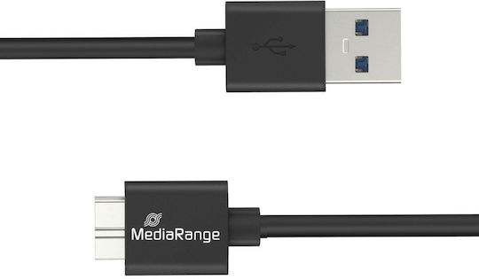MediaRange Regular USB 3.0 to micro USB Cable Μαύρο 0.5m (MRCS239) 1τμχ