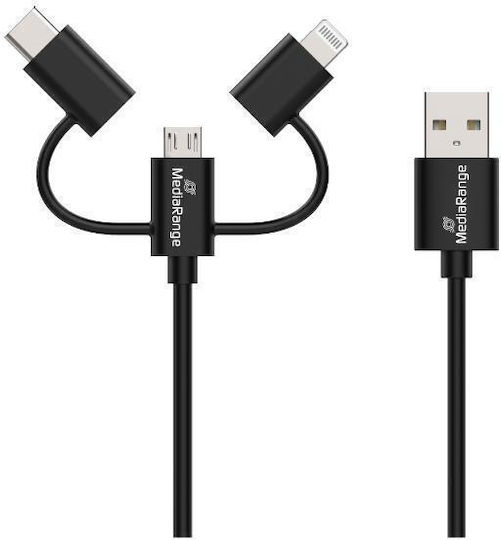 MediaRange USB to micro USB / Type-C / Lightning 1m Cable (MRCS246)