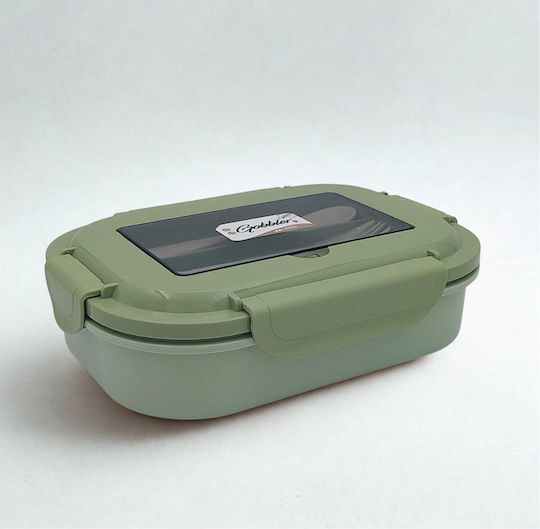 Uncle George Cutie pentru Mâncare Plastic Verde Potrivit pentru Cuptor cu Microunde 1600ml 1buc