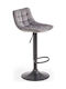 Stool Bar with Backrest Upholstered with Velvet Gray