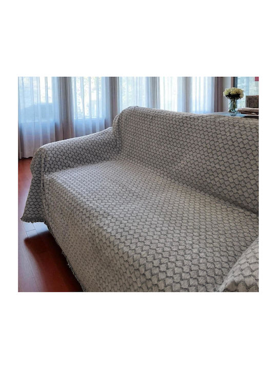 Linea Home Lotus Σετ Ριχτάρια 3τμχ Chenille Γκρί