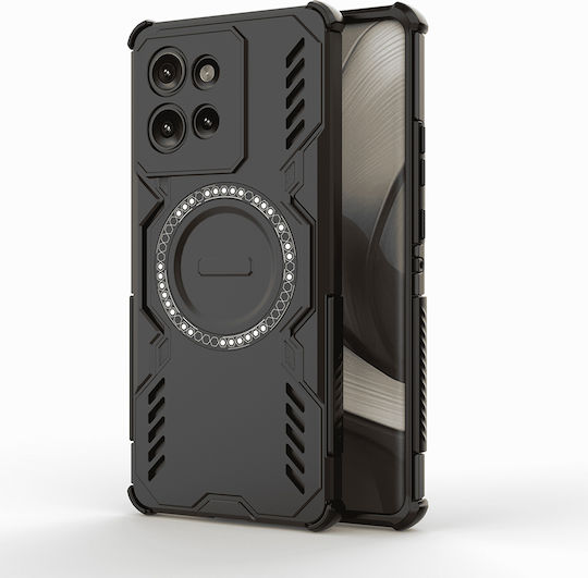 Techsuit Umschlag Rückseite Kunststoff Schwarz (Motorola Edge 50)