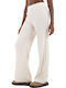 Thea Damen Stoff Hose in Weitem Schnitt Pumice Stone
