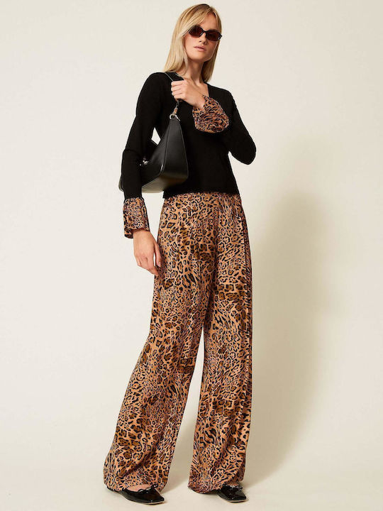 Women's Fabric Trousers Leopard Animal Print