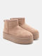 Women's Ankle Boots with Fur Beige