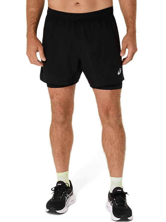 ASICS Core 2 în 1 Bermude Sport Bărbătești Negre