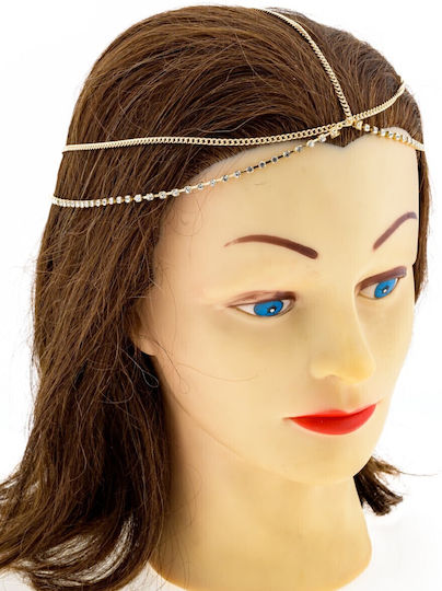 Metallische Haarreif Kette Gold Braut