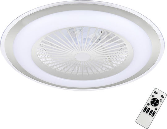 Eko Light Zephyr Deckenventilator 60cm mit Licht und Fernbedienung Silber