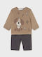 Kids Sweatpants Set Beige 2pcs