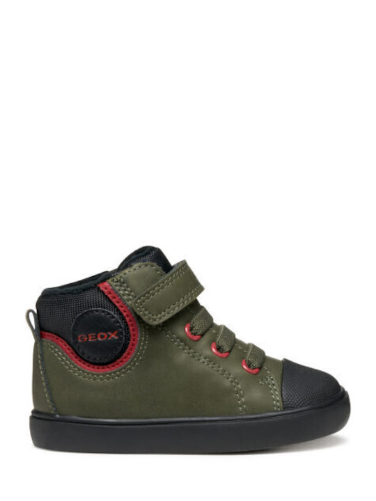 Geox Baby Gisli Leather Kids Boots with Velcro ...